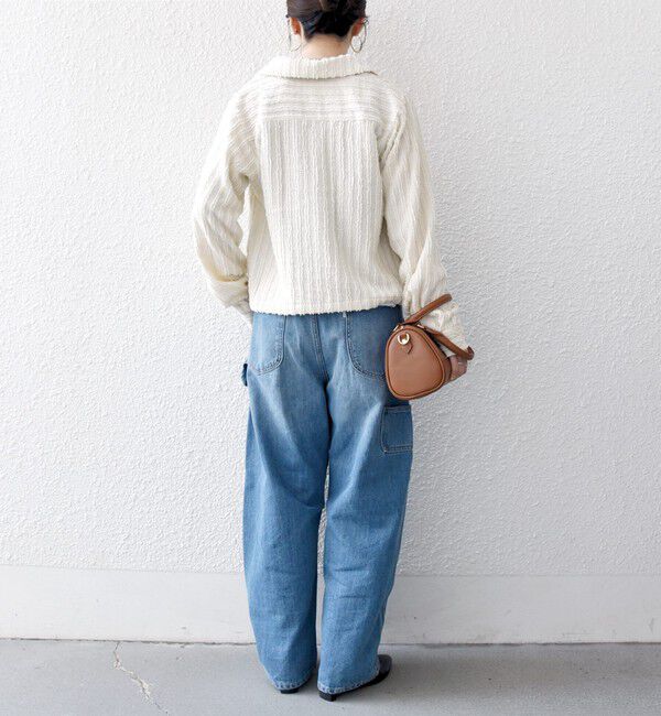 SHIPS any「SHIPS any:〈洗濯機可能〉ウェーブ ジャカード ドロスト シャツ」|シャツ・ブラウス|