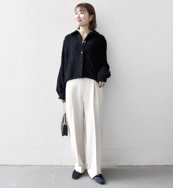 SHIPS any「SHIPS any:〈洗濯機可能〉ウェーブ ジャカード ドロスト シャツ」|シャツ・ブラウス|