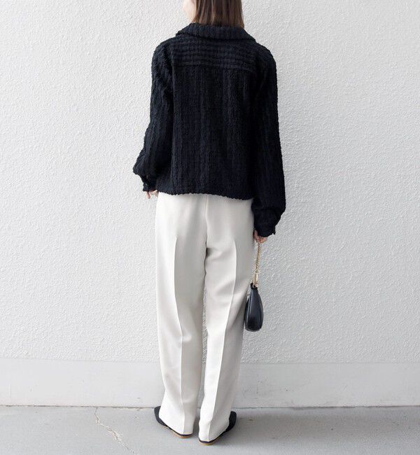 SHIPS any「SHIPS any:〈洗濯機可能〉ウェーブ ジャカード ドロスト シャツ」|シャツ・ブラウス|