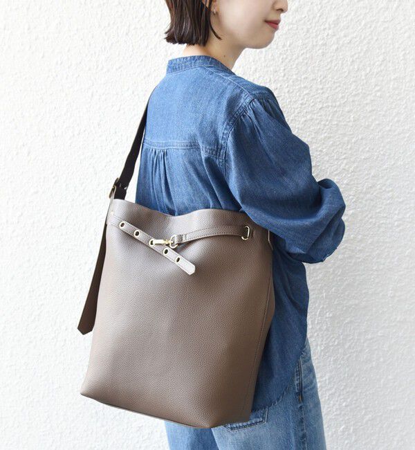 SHIPS for women「【WEB限定】ハトメ ベルト ワンショルダー バッグ M」|トートバッグ|ブラウン