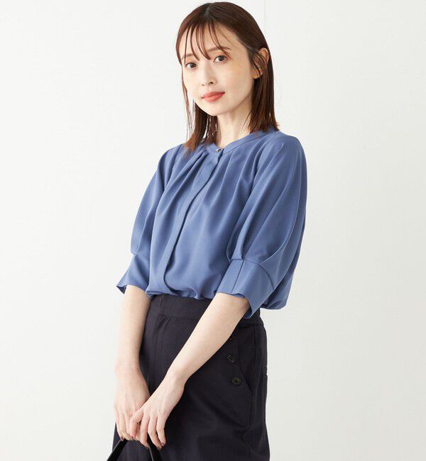 SHIPS Colors 「《予約》SHIPS Colors:〈洗濯機可能〉ジョーゼット タック スリーブ ブラウス◆」|シャツ・ブラウス|