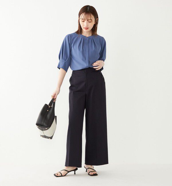 SHIPS Colors 「《予約》SHIPS Colors:〈洗濯機可能〉ジョーゼット タック スリーブ ブラウス◆」|シャツ・ブラウス|