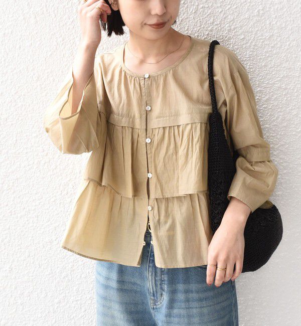 SHIPS Colors 「SHIPS Colors:〈手洗い可能〉コットン キュプラ ティアード 羽織り シャツ」|シャツ・ブラウス|