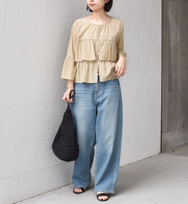 SHIPS Colors 「SHIPS Colors:〈手洗い可能〉コットン キュプラ ティアード 羽織り シャツ」|シャツ・ブラウス|