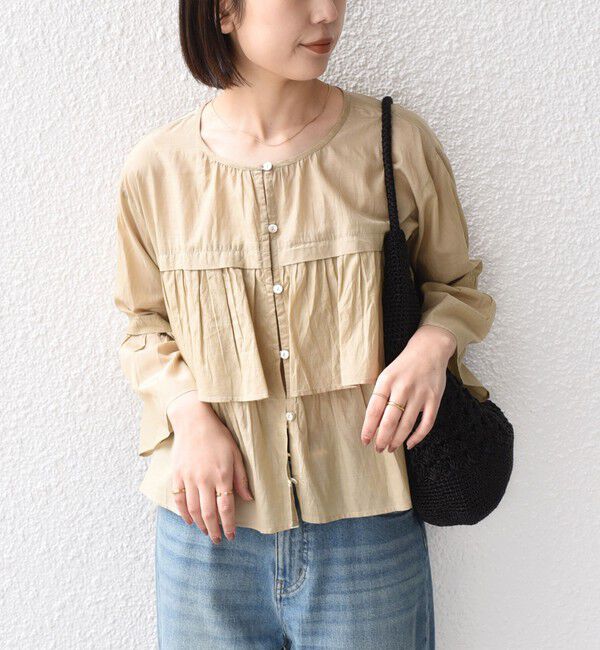 SHIPS Colors 「SHIPS Colors:〈手洗い可能〉コットン キュプラ ティアード 羽織り シャツ」|シャツ・ブラウス|