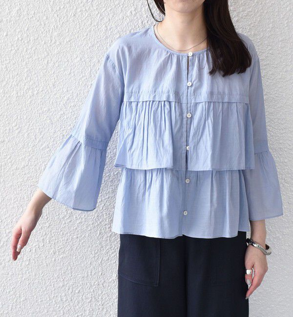 SHIPS Colors 「SHIPS Colors:〈手洗い可能〉コットン キュプラ ティアード 羽織り シャツ」|シャツ・ブラウス|