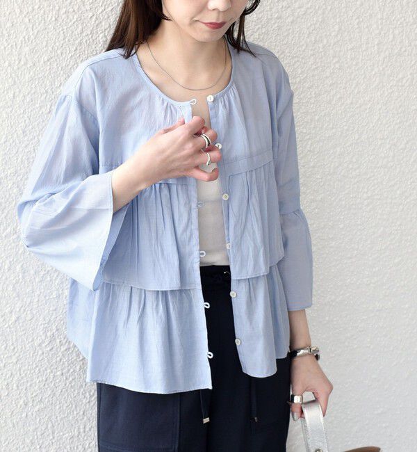 SHIPS Colors 「SHIPS Colors:〈手洗い可能〉コットン キュプラ ティアード 羽織り シャツ」|シャツ・ブラウス|