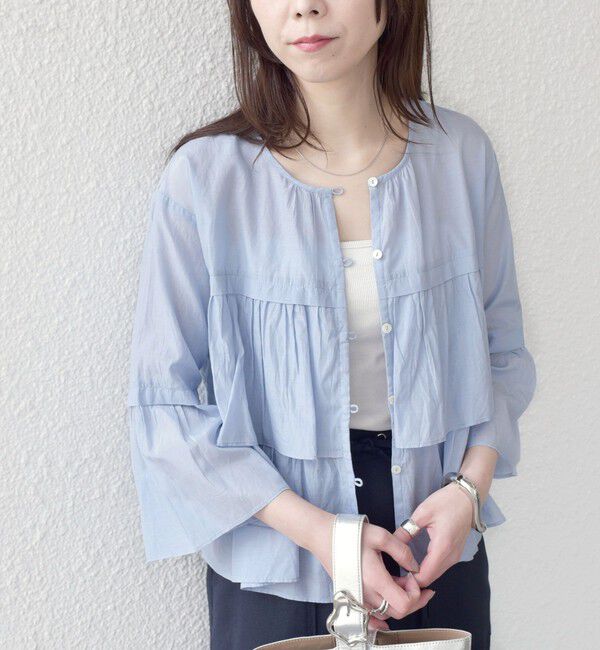 SHIPS Colors 「SHIPS Colors:〈手洗い可能〉コットン キュプラ ティアード 羽織り シャツ」|シャツ・ブラウス|
