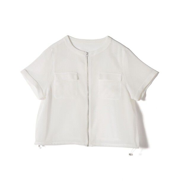 SHIPS Colors 「《予約》SHIPS Colors:〈手洗い可能〉メッシュ 5分袖 ジップ ハオリ◆」|ブルゾン・スタジャン|