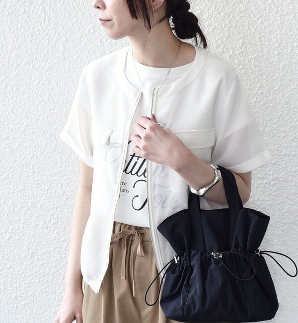 SHIPS Colors 「《予約》SHIPS Colors:〈手洗い可能〉メッシュ 5分袖 ジップ ハオリ◆」|ブルゾン・スタジャン|