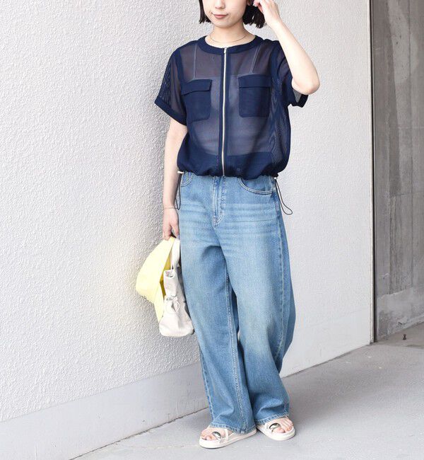 SHIPS Colors 「《予約》SHIPS Colors:〈手洗い可能〉メッシュ 5分袖 ジップ ハオリ◆」|ブルゾン・スタジャン|