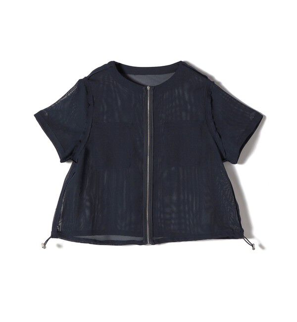 SHIPS Colors 「《予約》SHIPS Colors:〈手洗い可能〉メッシュ 5分袖 ジップ ハオリ◆」|ブルゾン・スタジャン|