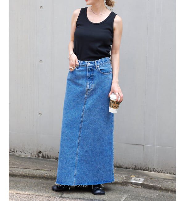 OUTDOOR PRODUCTS Usual Things「追加3 ULTデニムスリットリーンスカート」|スカート|