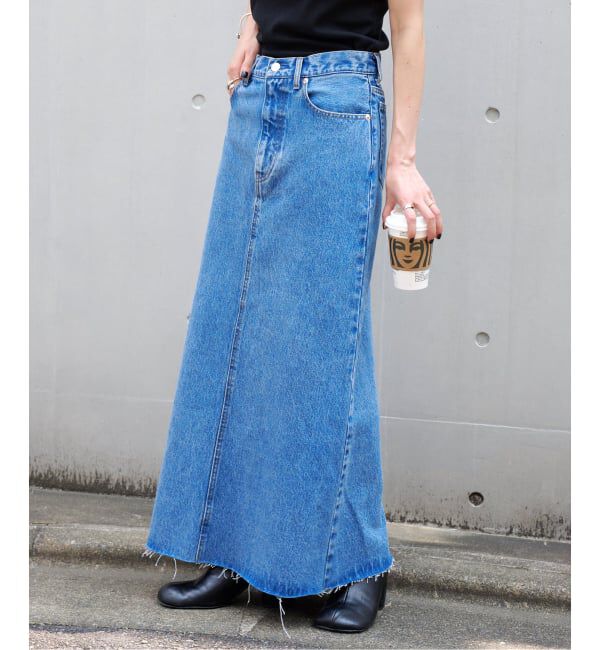 OUTDOOR PRODUCTS Usual Things「追加3 ULTデニムスリットリーンスカート」|スカート|