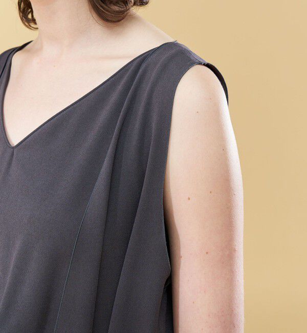 DES PRES「ジャージーライクジョーゼット ロングジレ付きオールインワン」|オールインワン|