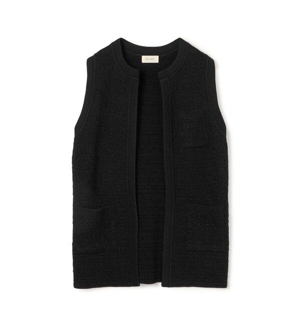 DES PRES「タックパターン フロントオープンジレ」|ベスト・ジレ|19 ブラック