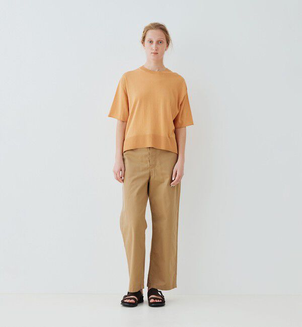 GALERIE VIE「クレープコットン ハーフスリーブプルオーバー」|ニット・セーター|