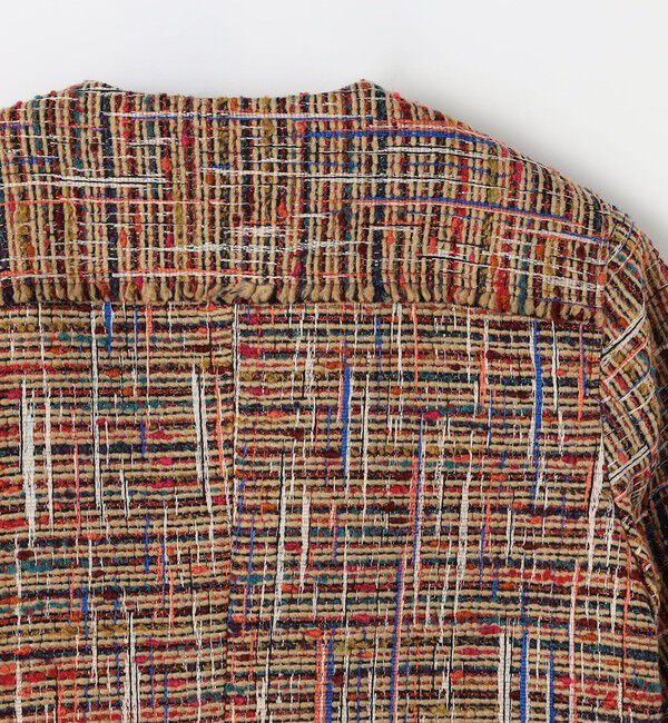 CABaN「マルチツイード フリンジショートジャケット」|ノーカラージャケット|