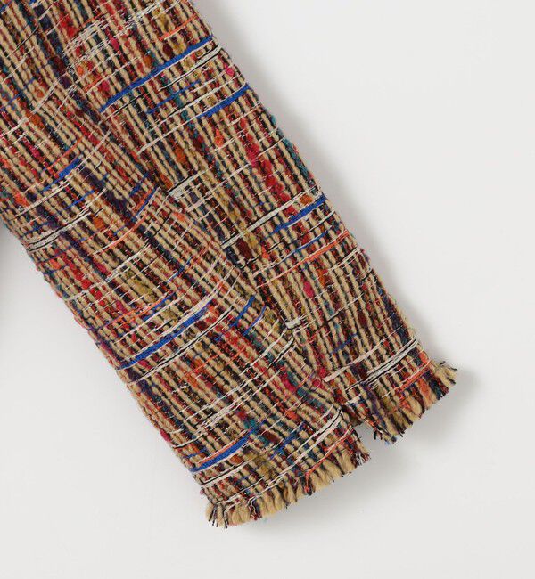 CABaN「マルチツイード フリンジショートジャケット」|ノーカラージャケット|