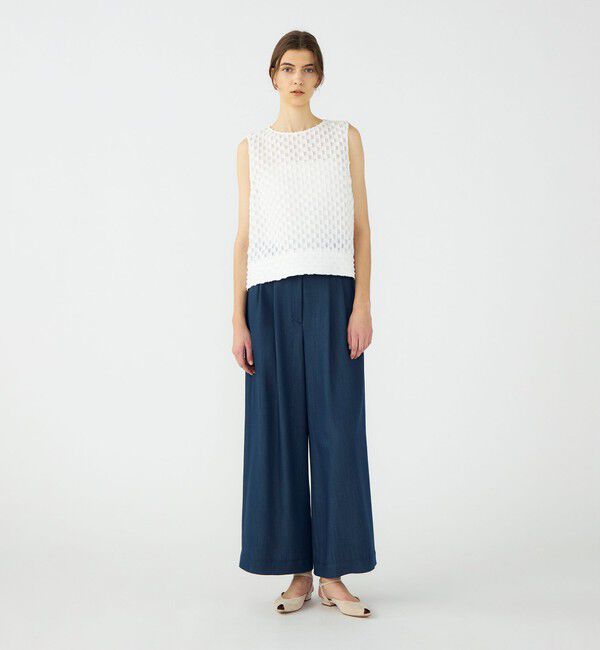 Ballsey「グリッドカットジャカード ノースリーブブラウス」|シャツ・ブラウス|