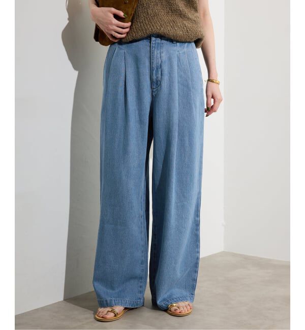 SLOBE IENA「《4サイズ展開》LEDENIM TUCK TROUSERデニム」|デニム|