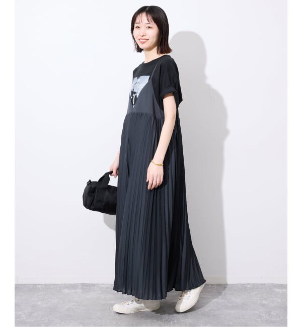 SLOBE IENA「《追加》パウダリーサテンプリーツキャミワンピース」|ワンピース|