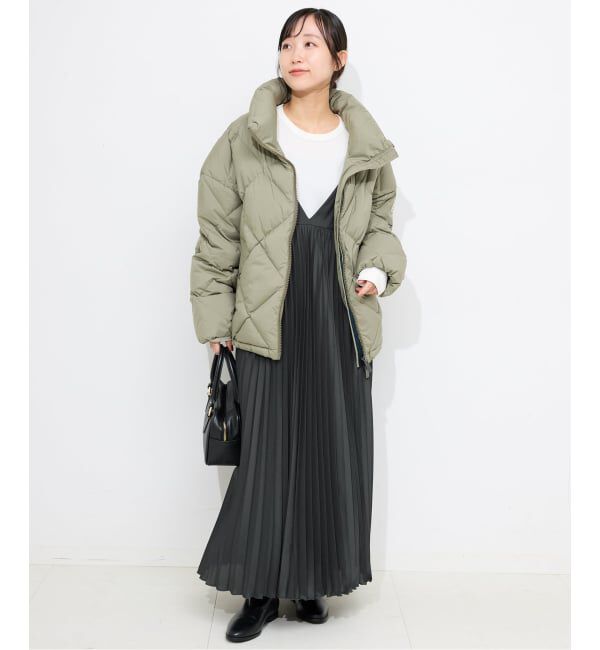 SLOBE IENA「《追加》パウダリーサテンプリーツキャミワンピース」|ワンピース|