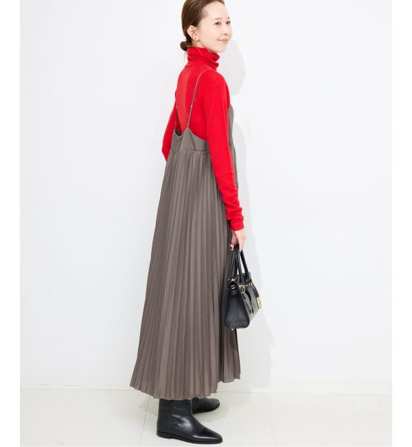 SLOBE IENA「《追加》パウダリーサテンプリーツキャミワンピース」|ワンピース|