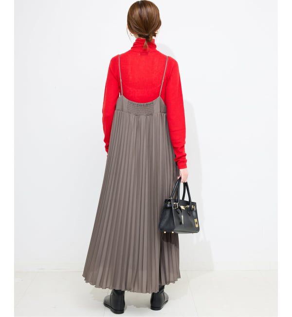 SLOBE IENA「《追加》パウダリーサテンプリーツキャミワンピース」|ワンピース|