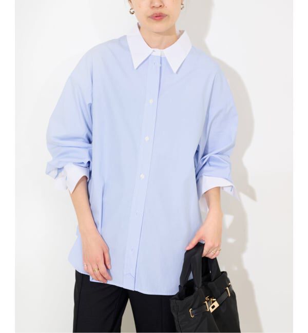 SLOBE IENA「カラーストライプオーバーシャツ」|シャツ・ブラウス|