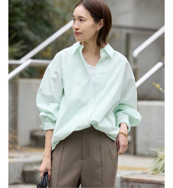 SLOBE IENA「カラーストライプオーバーシャツ」|シャツ・ブラウス|