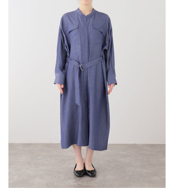 IENA「2WAY シャンブレー ワークワンピース」|ワンピース|
