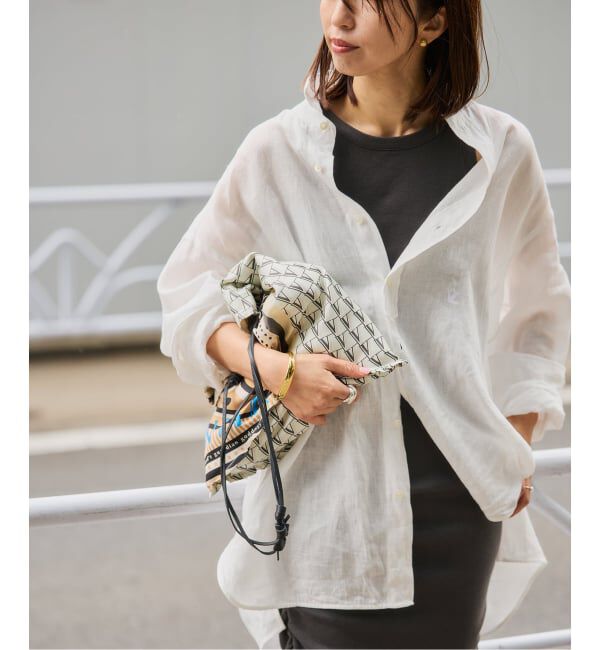 VERMEIL par iena「《予約》TICCA ティッカ 別注リネンスクエアビッグシャツ TBFS-543」|シャツ・ブラウス|ホワイト