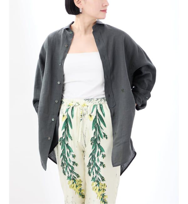 VERMEIL par iena「《予約》TICCA ティッカ 別注リネンスクエアビッグシャツ TBFS-543」|シャツ・ブラウス|カーキ A