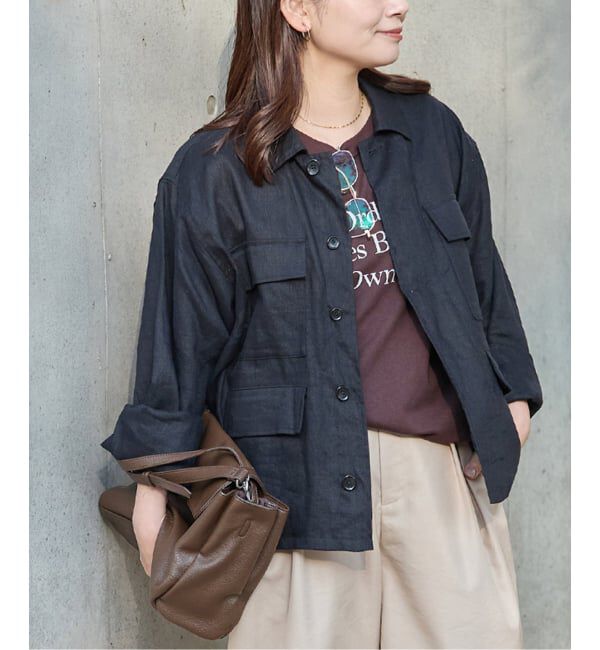 JOURNAL STANDARD「《追加3》リネンミリタリージャケット」|ミリタリージャケット|