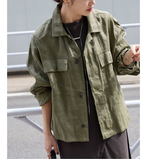 JOURNAL STANDARD「《追加3》リネンミリタリージャケット」|ミリタリージャケット|