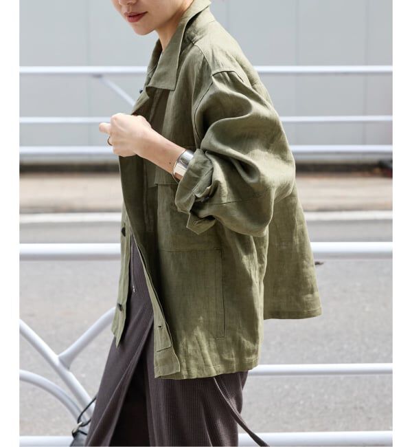 JOURNAL STANDARD「《追加3》リネンミリタリージャケット」|ミリタリージャケット|