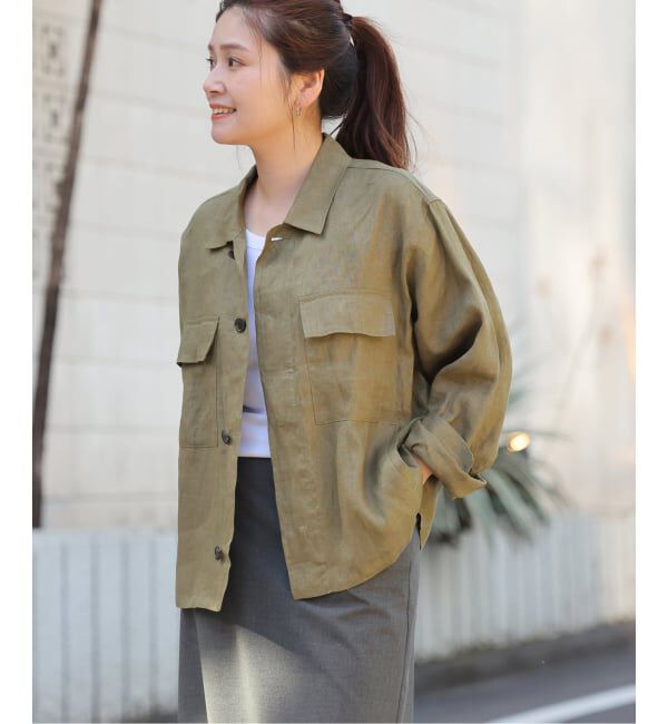 JOURNAL STANDARD「《追加3》リネンミリタリージャケット」|ミリタリージャケット|