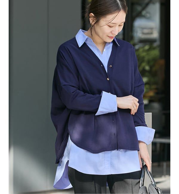 JOURNAL STANDARD「アセテートコットンサークルカーデ」|カーディガン|ネイビー