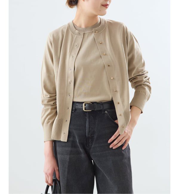 journal standard L'essage「コットンハーフスリーブプルオーバー」|ニット・セーター|ベージュ