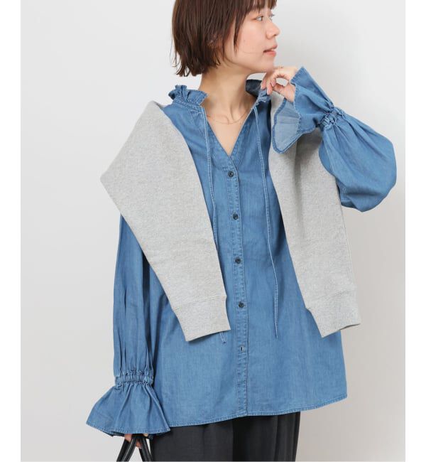JOURNAL STANDARD relume「《追加》ライトデニムスタンドカラーブラウス」|シャツ・ブラウス|