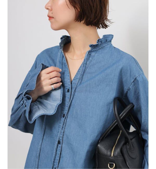 JOURNAL STANDARD relume「《追加》ライトデニムスタンドカラーブラウス」|シャツ・ブラウス|