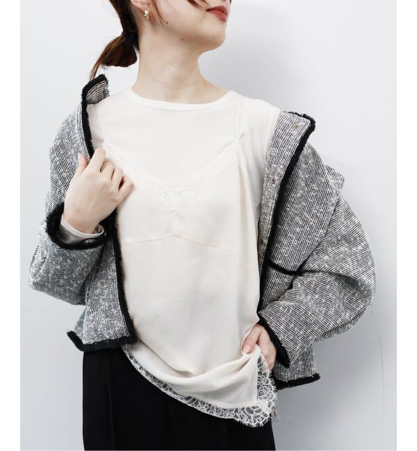 journal standard L'essage「《追加》【一部店舗＆WEB限定】GIOLICATWEED ドルマンジャケット 3」|ノーカラージャケット|