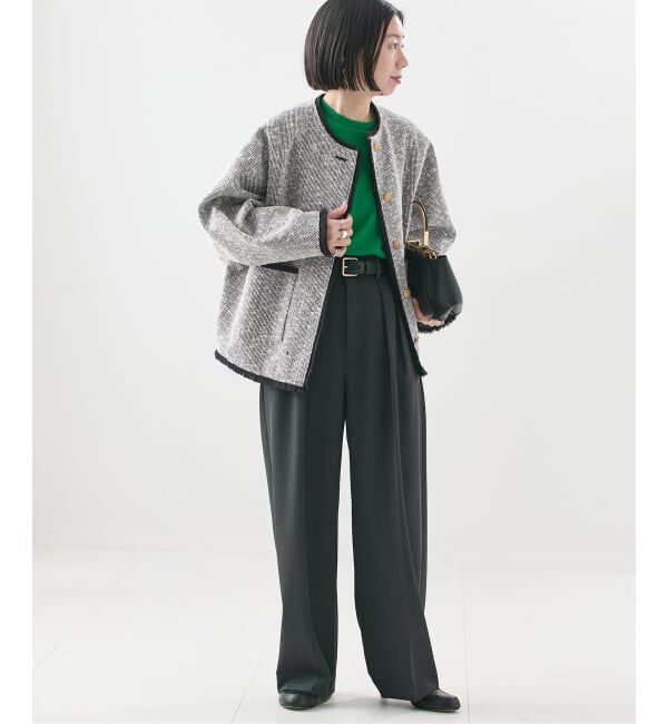 journal standard L'essage「《追加》【一部店舗＆WEB限定】GIOLICATWEED ドルマンジャケット 3」|ノーカラージャケット|