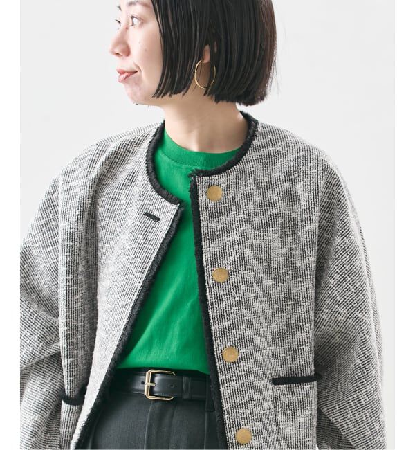 journal standard L'essage「《追加》【一部店舗＆WEB限定】GIOLICATWEED ドルマンジャケット 3」|ノーカラージャケット|