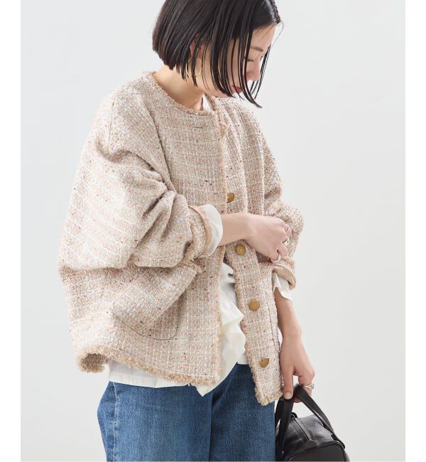 journal standard L'essage「《追加》【一部店舗＆WEB限定】GIOLICATWEED ドルマンジャケット 3」|ノーカラージャケット|