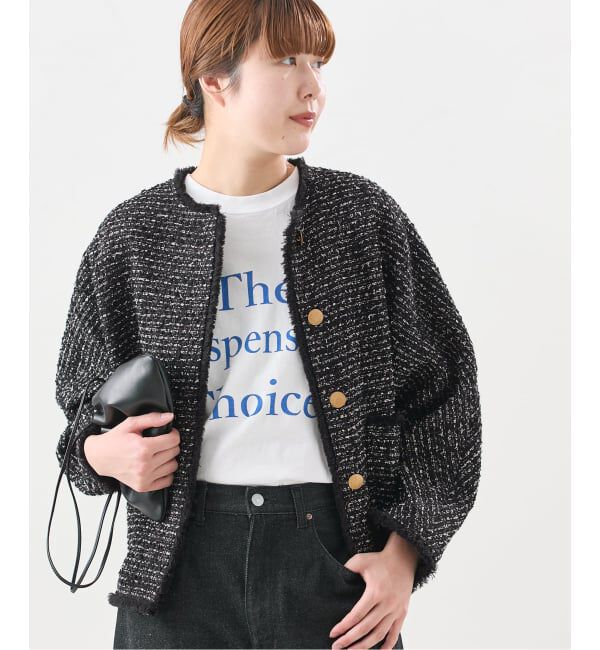 journal standard L'essage「《追加》【一部店舗＆WEB限定】GIOLICATWEED ドルマンジャケット 3」|ノーカラージャケット|