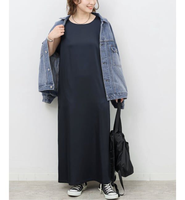 JOURNAL STANDARD relume「サテンノースリーブワンピース」|ワンピース|ネイビー