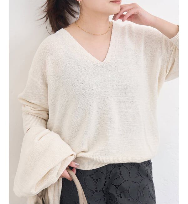 JOURNAL STANDARD「テープヤーンニュアンスVプルオーバー」|ニット・セーター|