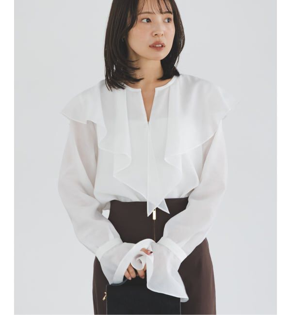 NOBLE「《追加》ブライトシアーフリルブラウス」|シャツ・ブラウス|